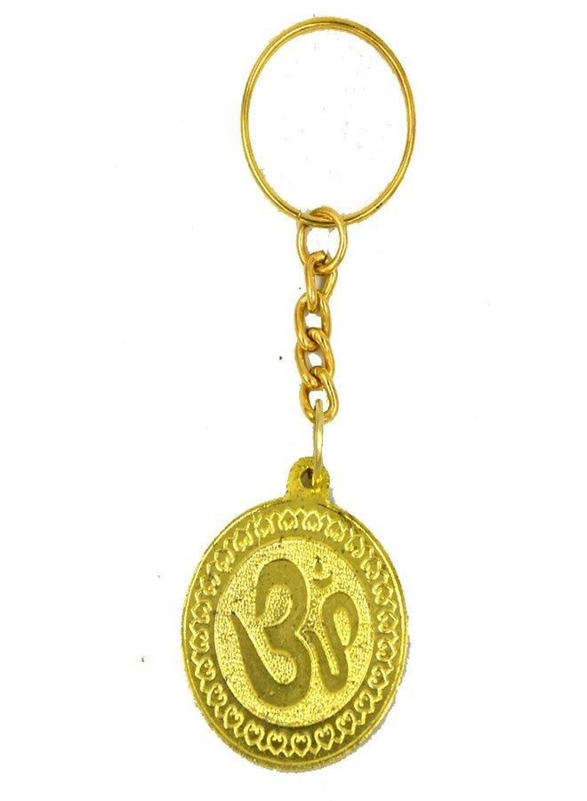 AFH Flying Lord Om Hanuman Golden Plated Religious Key Chain - Image 2